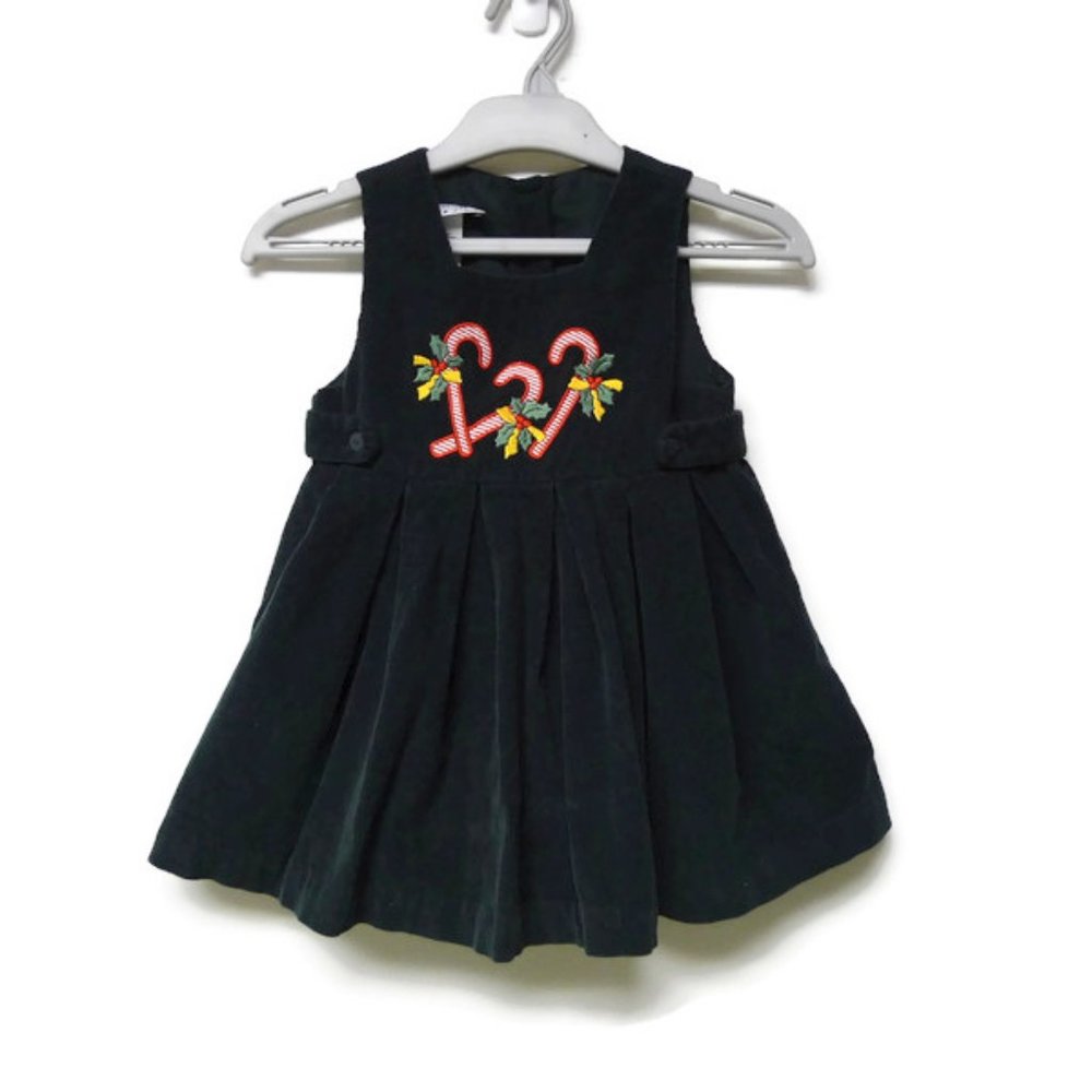 VTG 90s Samara Christmas corduroy pinafore dress